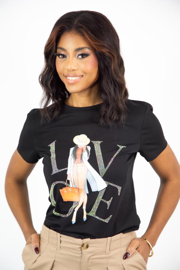 BLUSA NEGRA LOVE IN2YOU LARGE