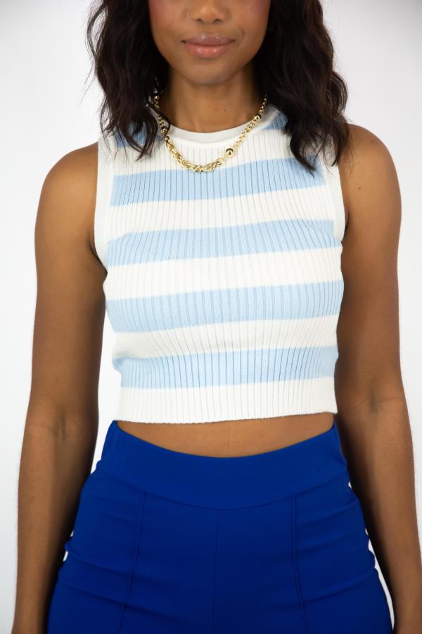 BLUSA RAYAS CELESTE ACTIVE SMALL