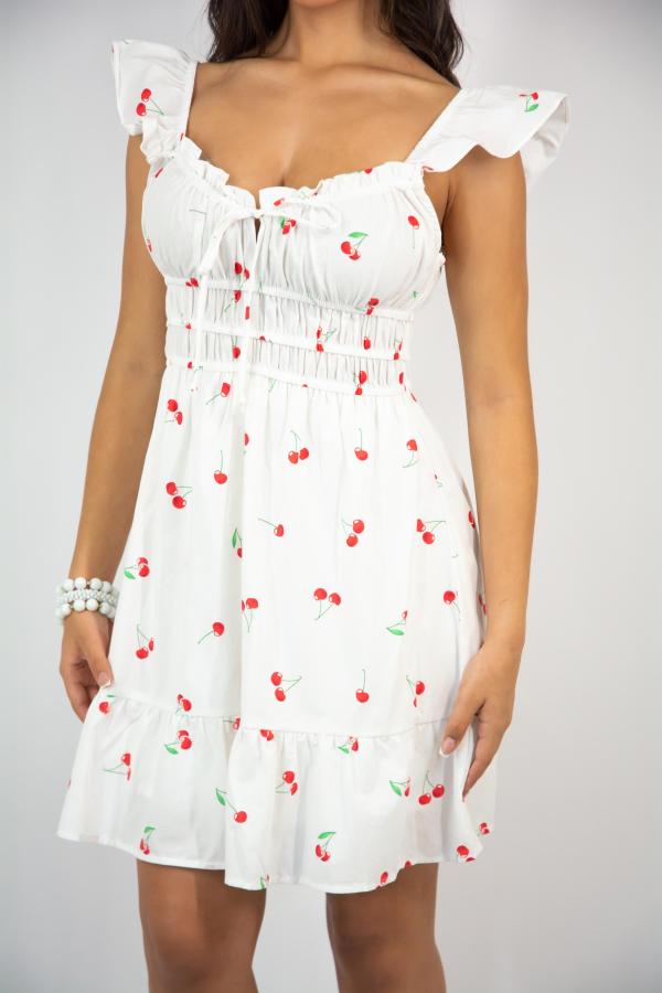 VESTIDO BLANCO/MANZANAS POPULAR 21 MEDIUM