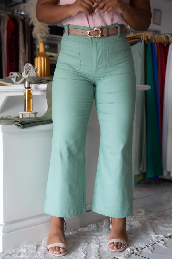 PANTALON VERDE VESTIR GIGIO LARGE
