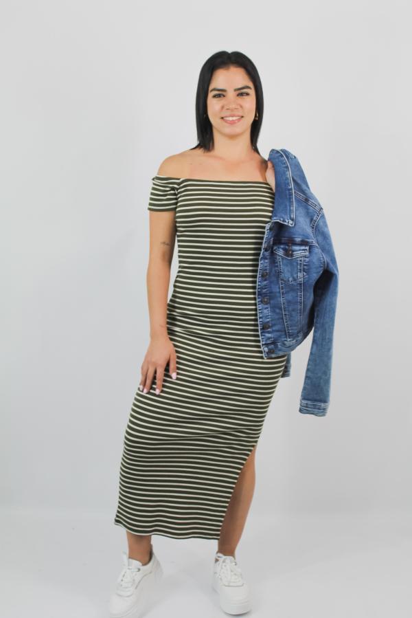 VESTIDO RAYAS VERDE BLANCA ACTIVE MEDIUM