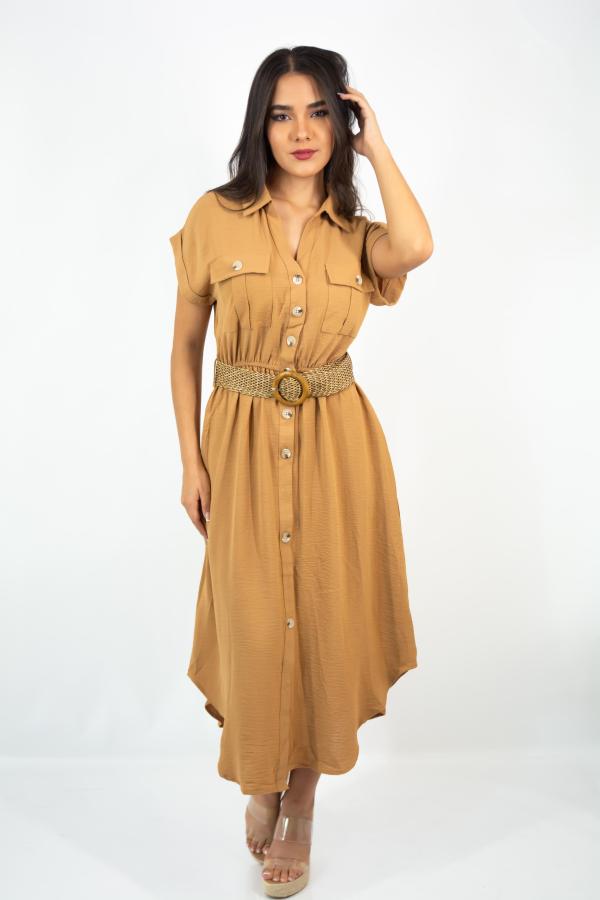 VESTIDO EVER B CAMEL LARGE