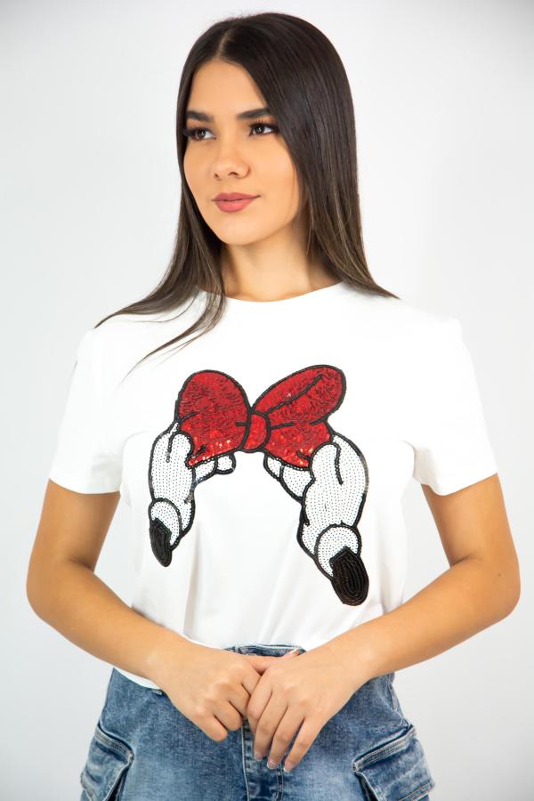 BLUSA LAZO BLANCA MICKEY LARGE