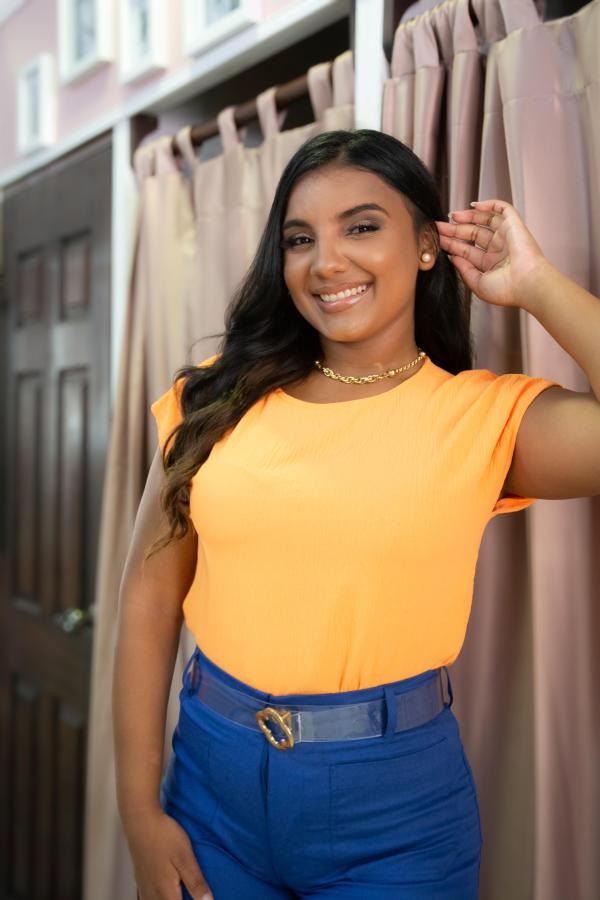 BLUSA NARANJA CRECE LARGE