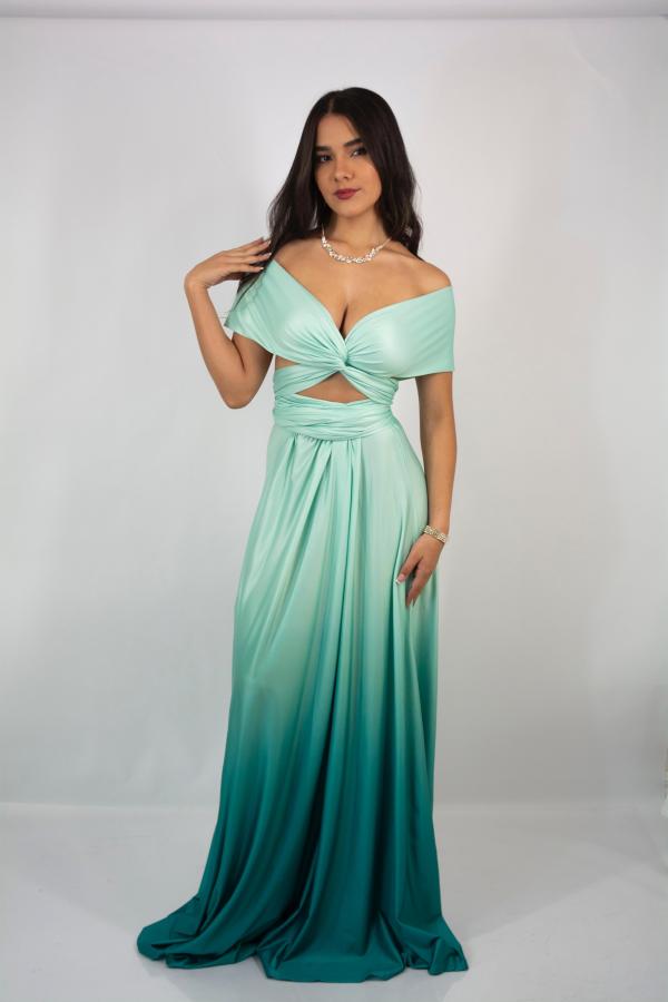 VESTIDO VERDE DEGRADADO LARGE