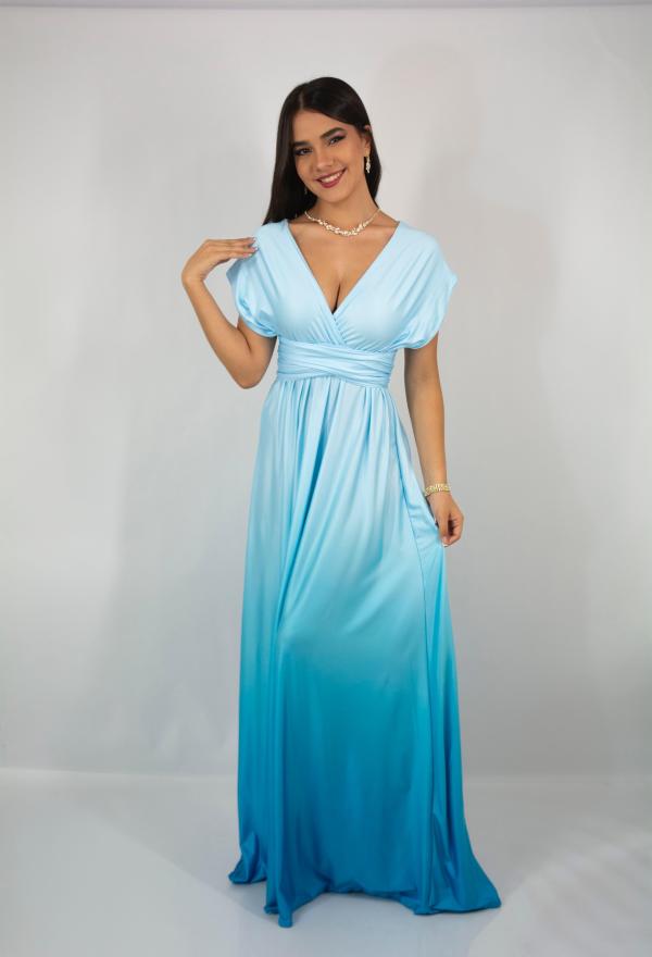 VESTIDO CELESTE DEGRADADO LARGE