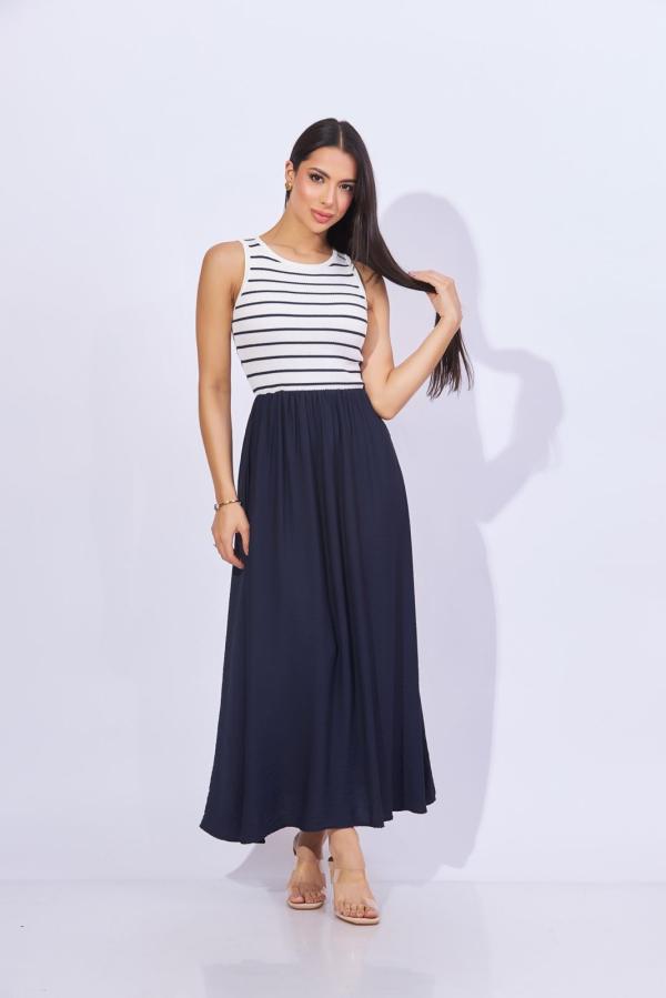 VESTIDO BLANCO/AZUL  WORKSHOP LARGE