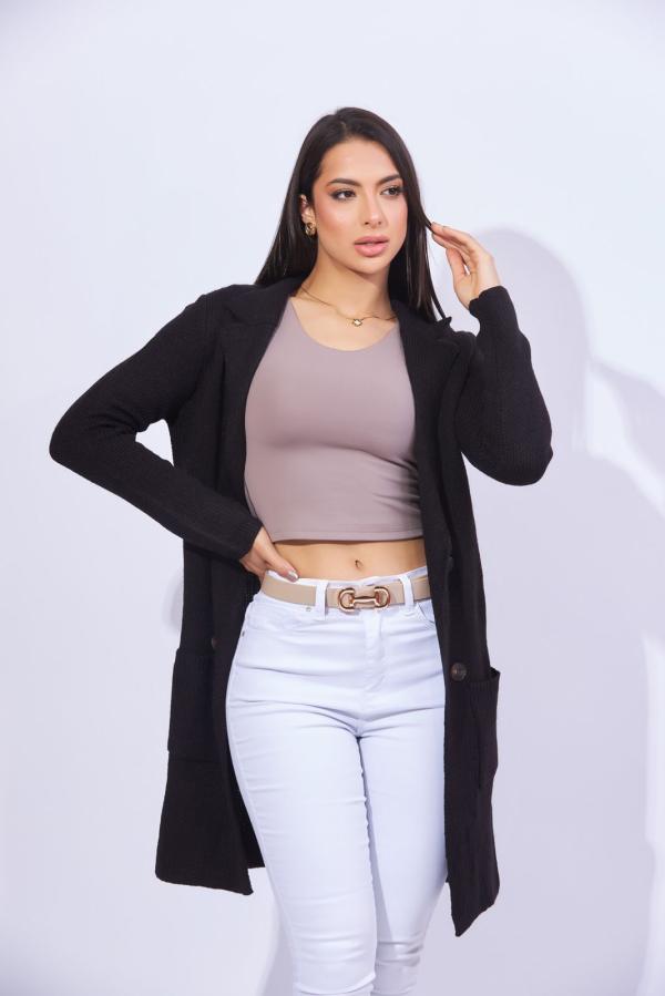 CARDIGAN NEGRO ACTIVE USA LARGE