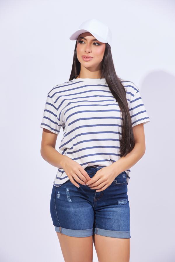 BLUSA BLANCA/CELESTE ACTIVE MEDIUM