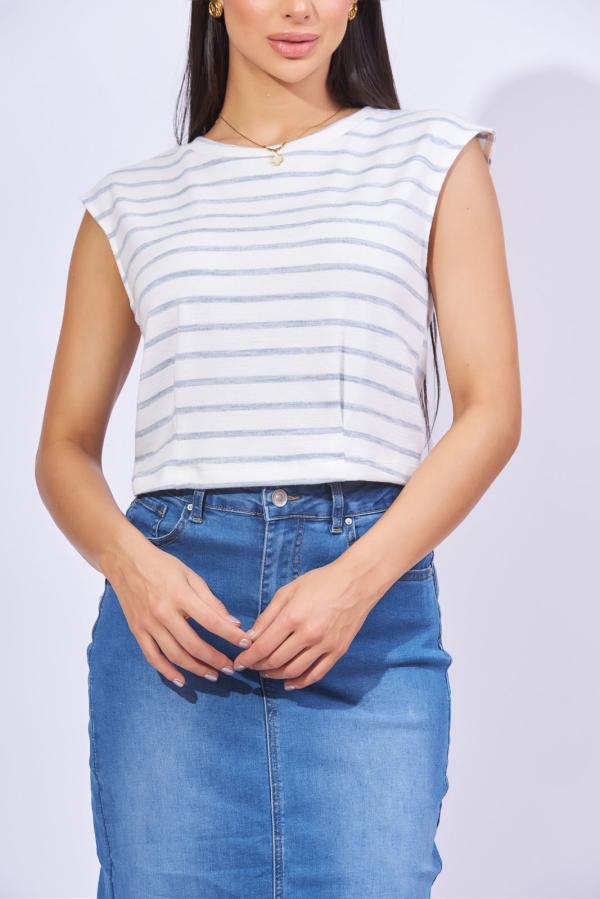 BLUSA BLANCA/CELESTE ROSEMIEL MEDIUM