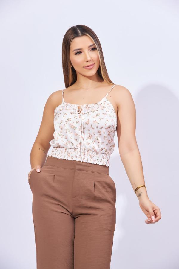 BLUSA BLANCA FLORES AMBIANCE LARGE