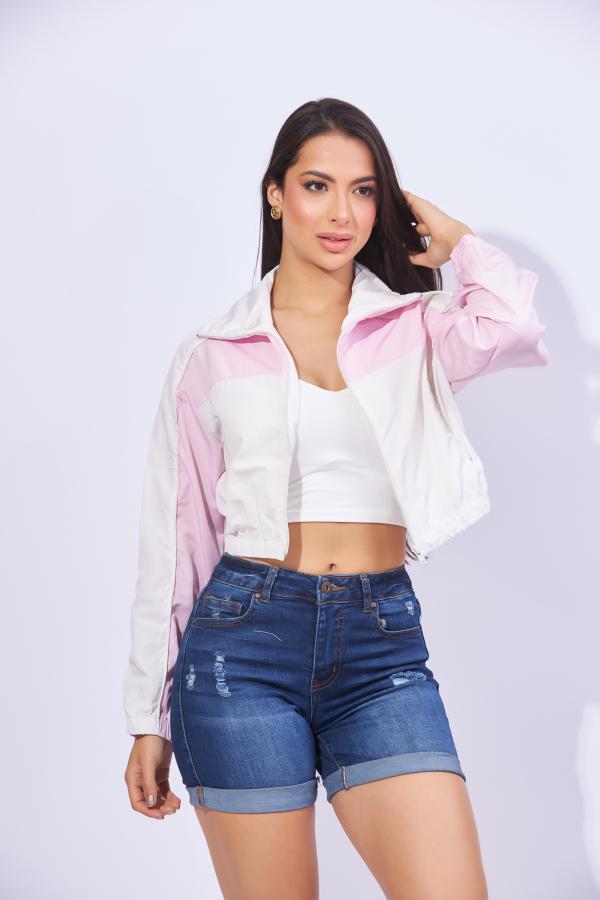 JACKET BLANCA/ROSADA LOVE TREE MEDIUM