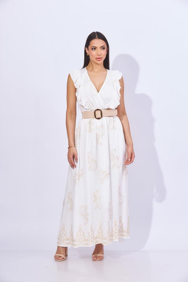 VESTIDO BLANCO/BEIGE ONLY4U SMALL