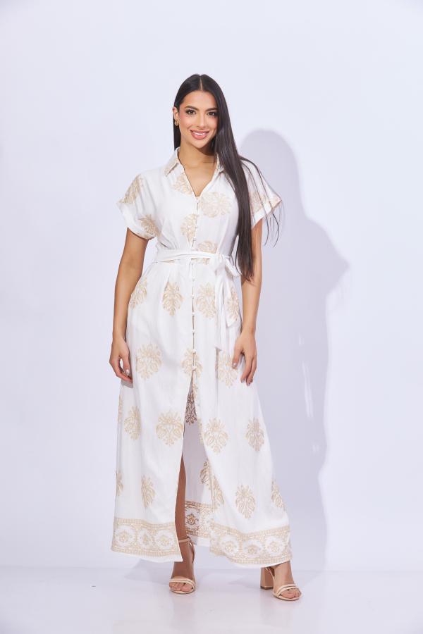 VESTIDO BLANCO BORDADO RED LEAF SMALL