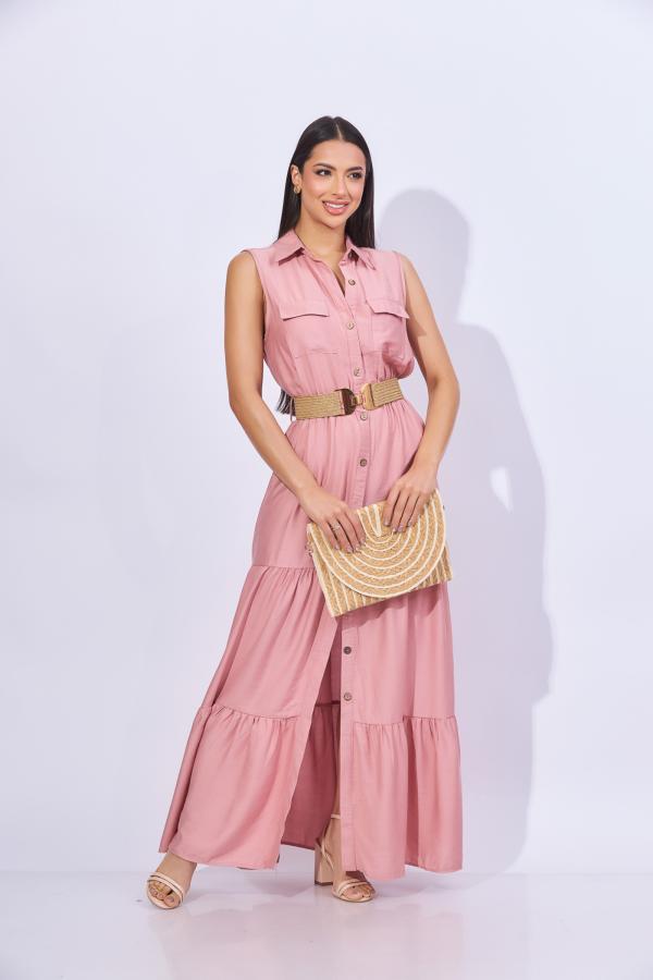 VESTIDO PALO ROSA SIN MANGA RED LEAF MEDIUM