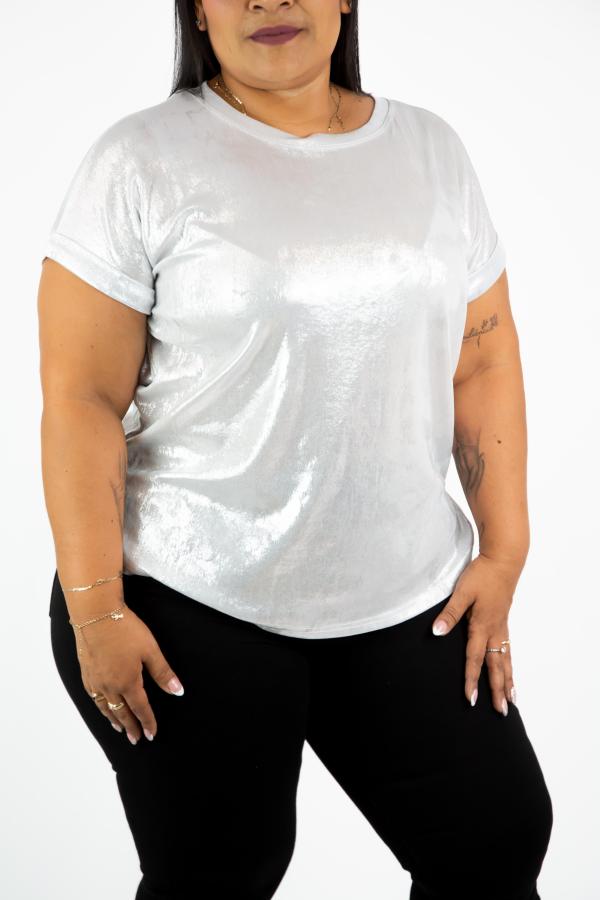 BLUSA PLATEADA TABA 2X LARGE