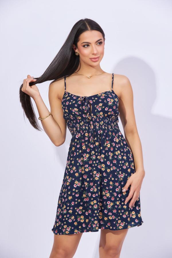 VESTIDO AZUL FLORES AMBIANCE LARGE