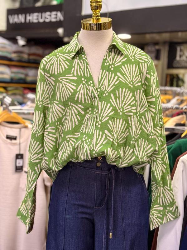 BLUSA VERDE/BLANCO MICHEL LARGE