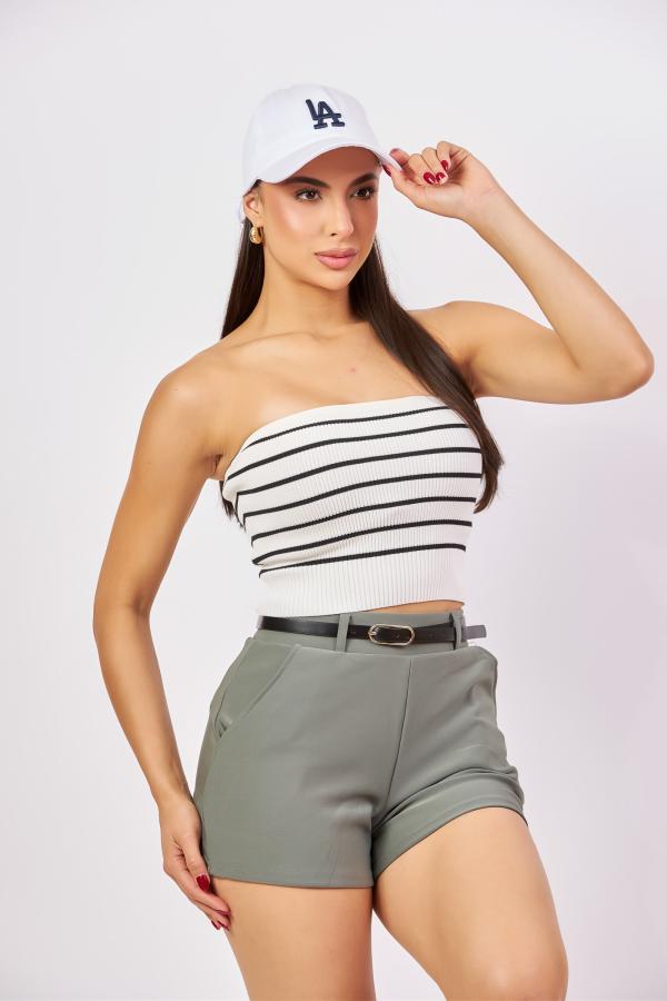 CROP TOP BLANCO RAYAS STUDIO LARGE