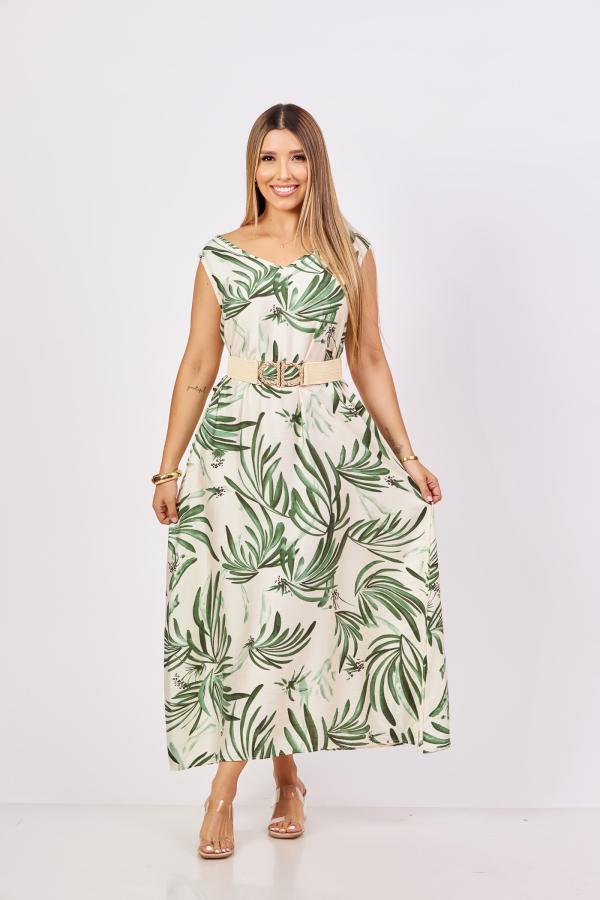 VESTIDO VERDE/BEIGE AZ S/M