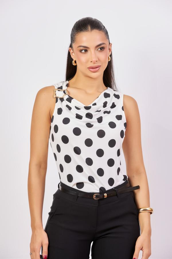 BLUSA BLANCA/NEGRO ROSEMIEL MEDIUM