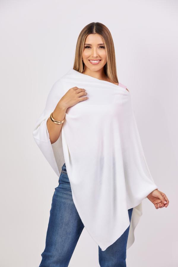 PONCHO BLANCO UNITALLA