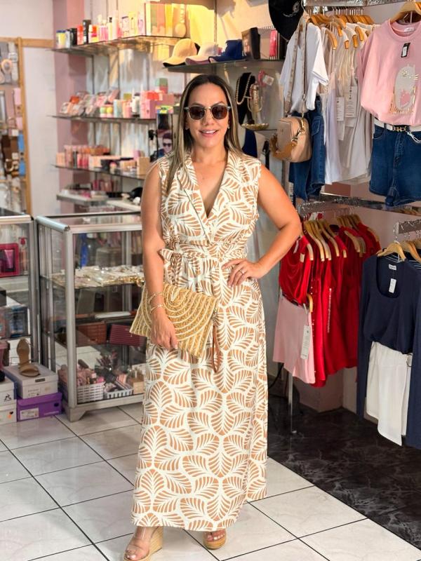 VESTIDO BLANCO/BEIGE ONLY4U MEDIUM